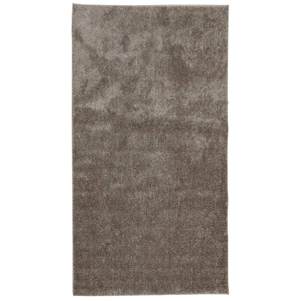 gulvtæppe ISTAN 80x150 cm lang luv skinnende look grå
