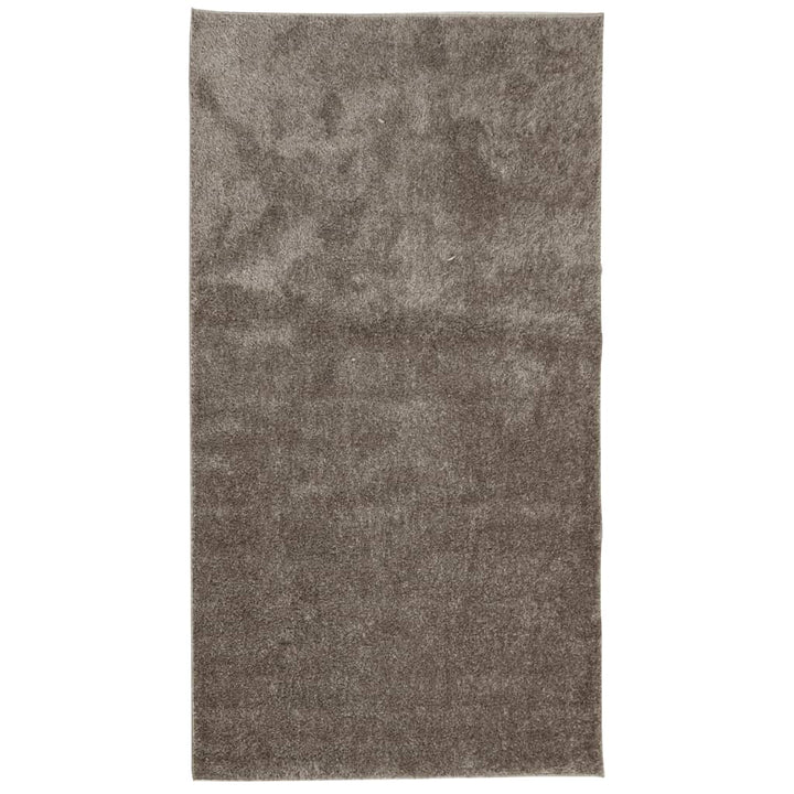 gulvtæppe ISTAN 80x150 cm lang luv skinnende look grå
