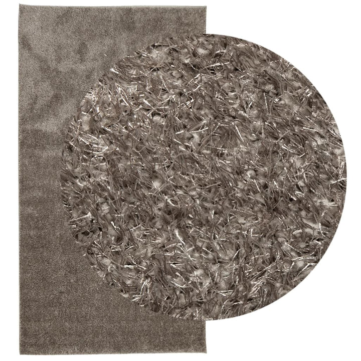 gulvtæppe ISTAN 80x150 cm lang luv skinnende look grå