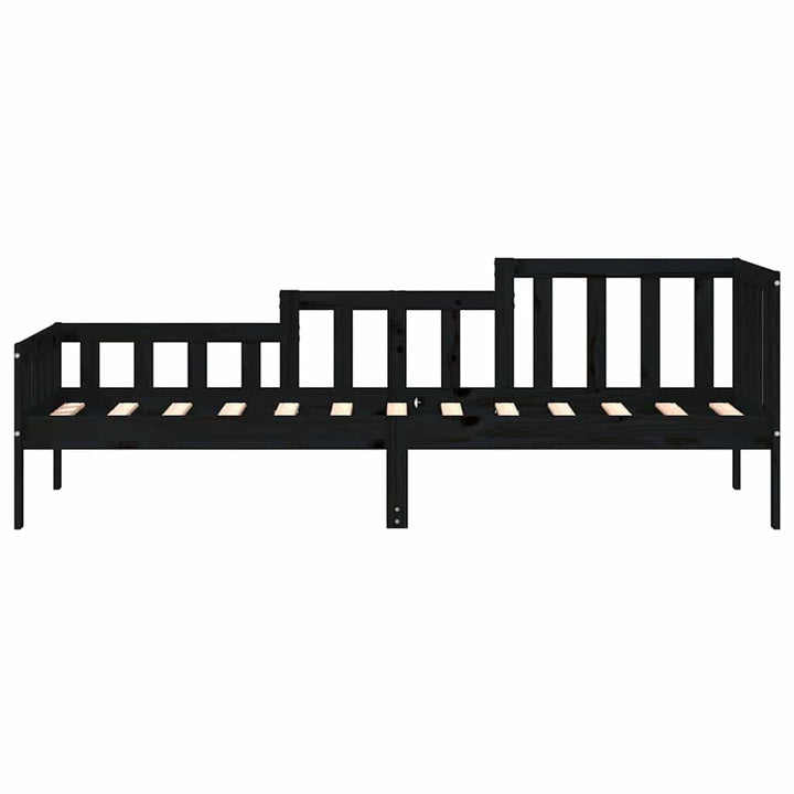 daybed 80x200 cm massivt fyrretræ sort