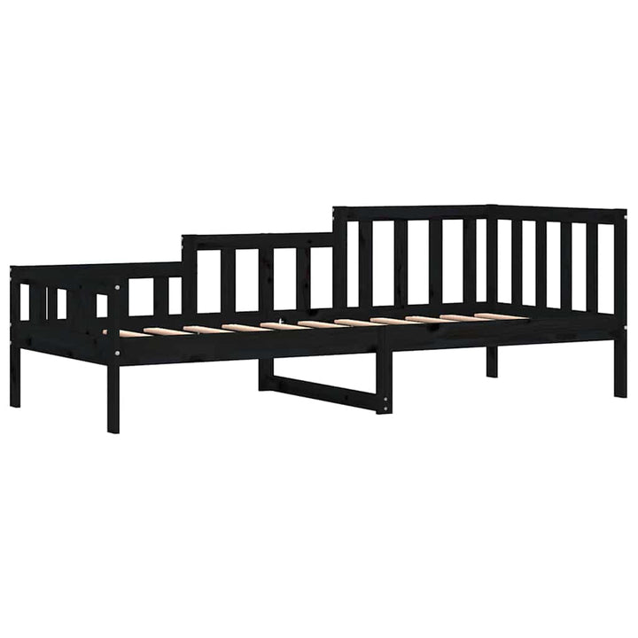 daybed 80x200 cm massivt fyrretræ sort