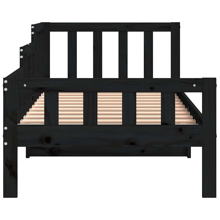 daybed 80x200 cm massivt fyrretræ sort
