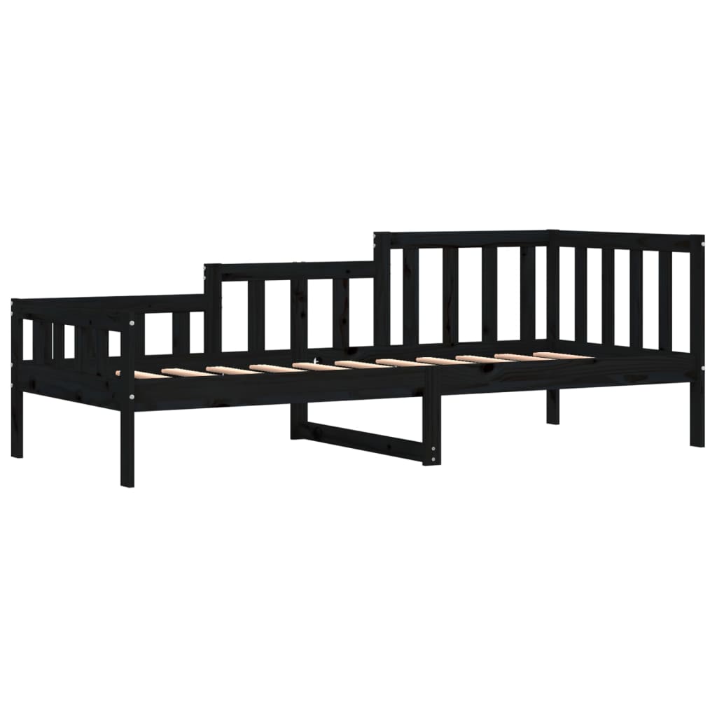 daybed 90x190 cm massivt fyrretræ sort