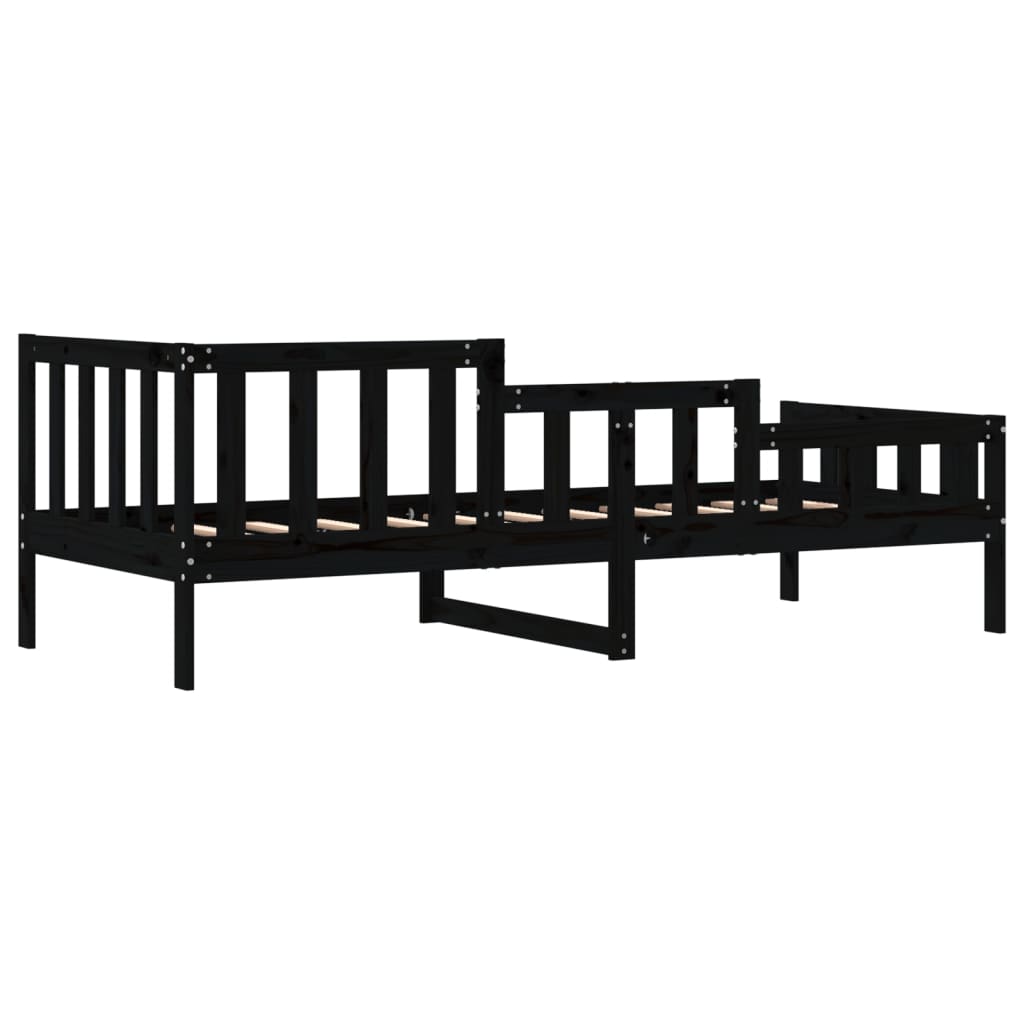 daybed 90x190 cm massivt fyrretræ sort