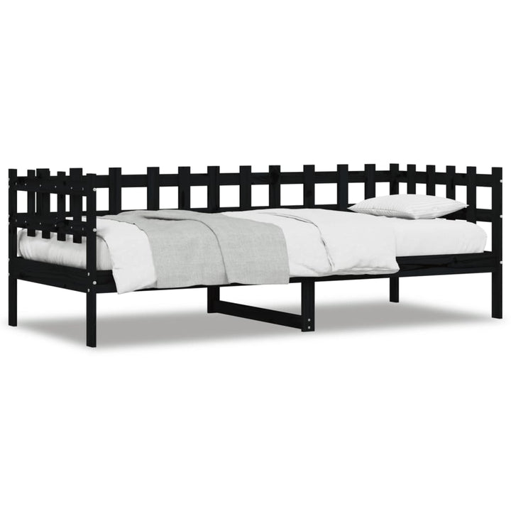 daybed 80x200 cm massivt fyrretræ sort