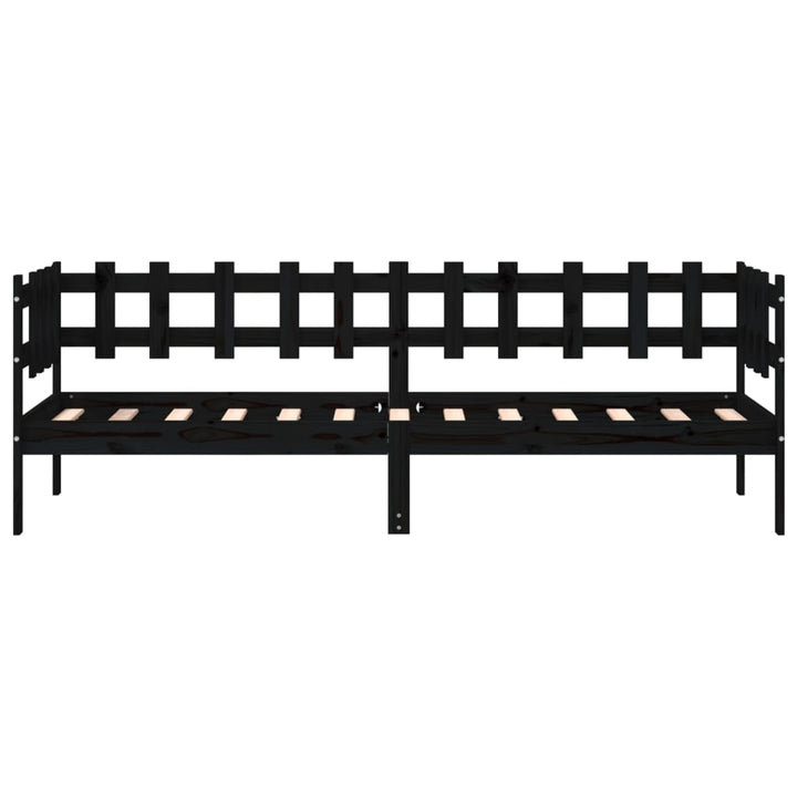 daybed 80x200 cm massivt fyrretræ sort