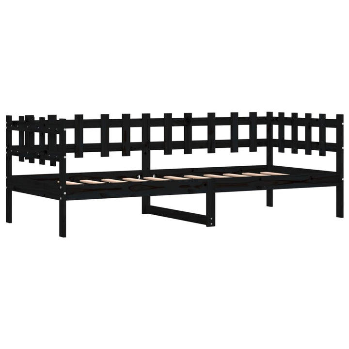 daybed 80x200 cm massivt fyrretræ sort