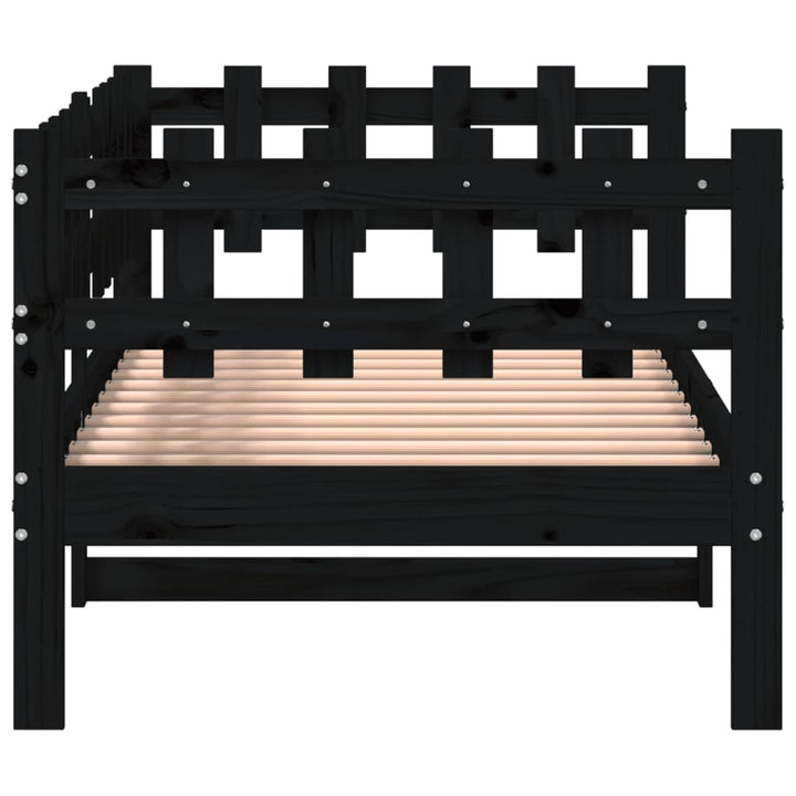 daybed 80x200 cm massivt fyrretræ sort