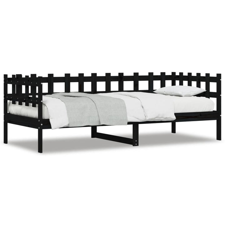 daybed 90x190 cm massivt fyrretræ sort