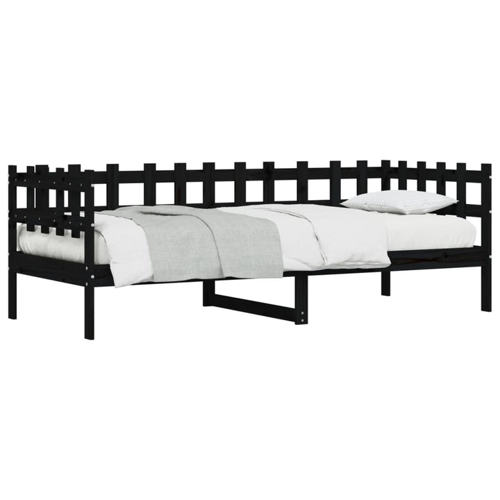 daybed 90x190 cm massivt fyrretræ sort