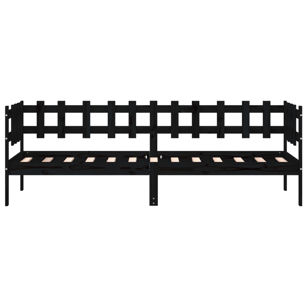 daybed 90x190 cm massivt fyrretræ sort
