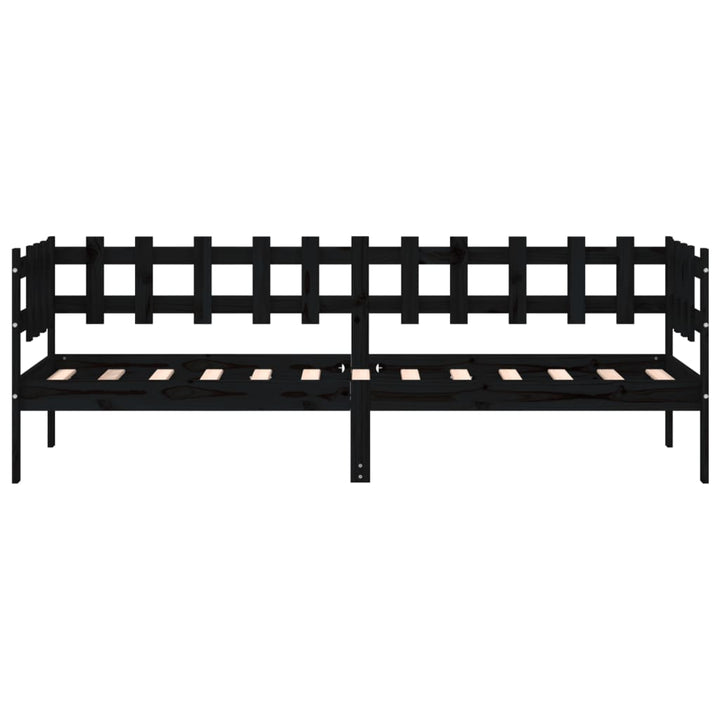 daybed 90x190 cm massivt fyrretræ sort