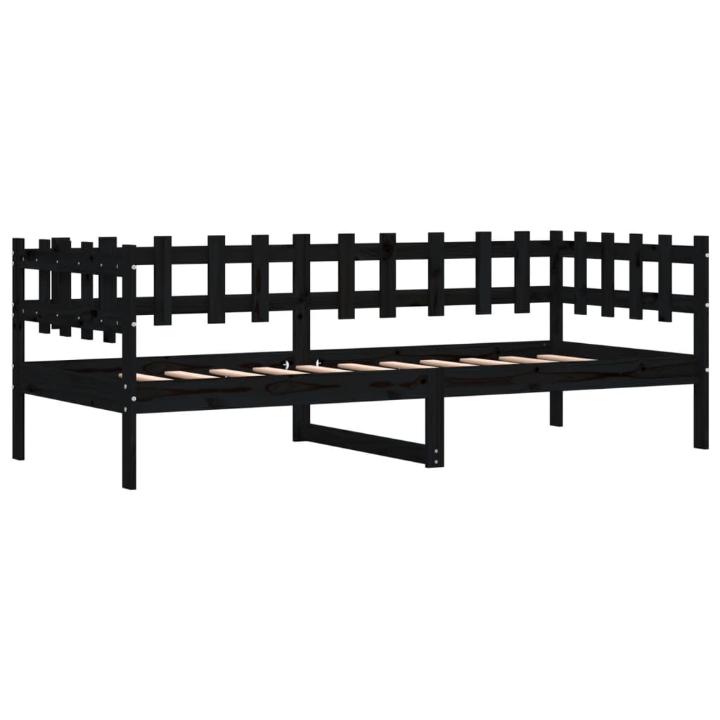 daybed 90x190 cm massivt fyrretræ sort