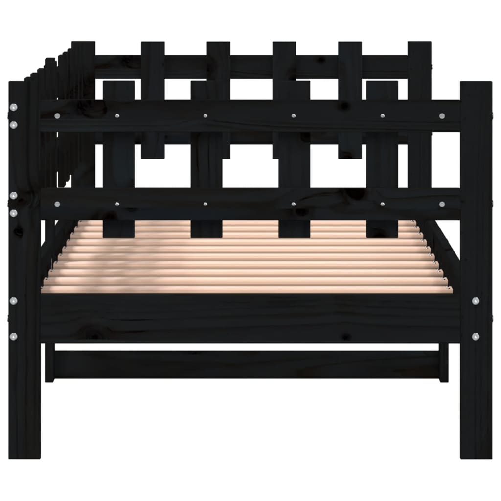 daybed 90x190 cm massivt fyrretræ sort