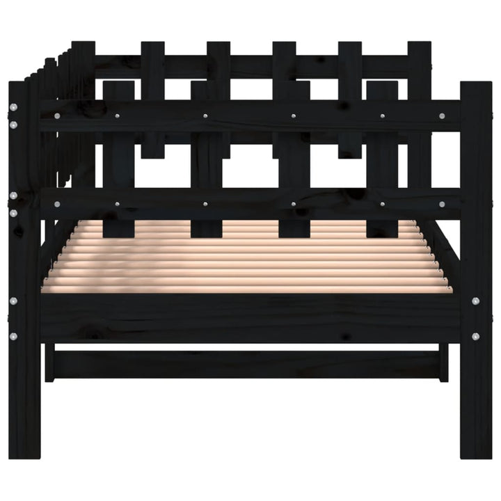 daybed 90x190 cm massivt fyrretræ sort