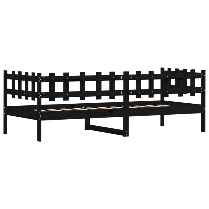 daybed 90x190 cm massivt fyrretræ sort