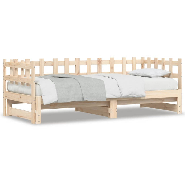 daybed med udtræk 2x(80x200) cm massivt fyrretræ