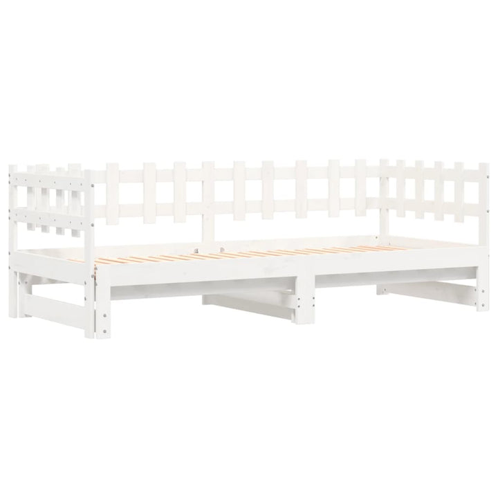 daybed med udtræk 2x(80x200) cm massivt fyrretræ hvid