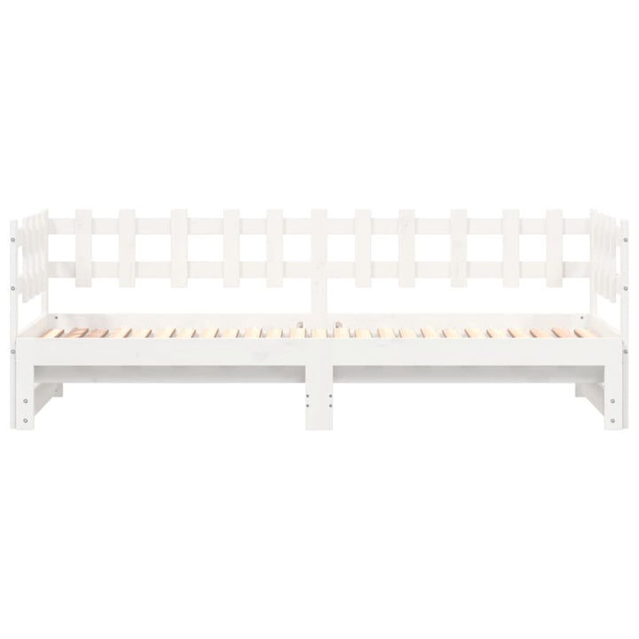 daybed med udtræk 2x(80x200) cm massivt fyrretræ hvid