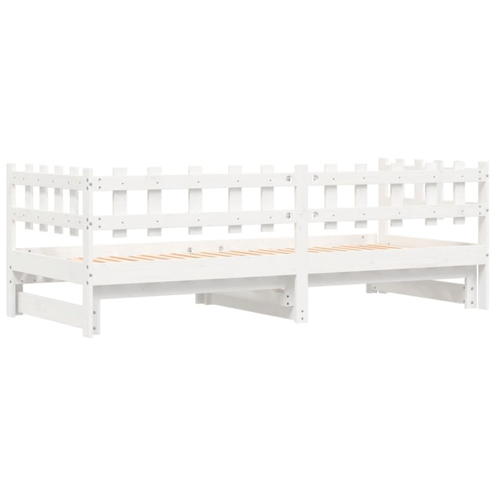 daybed med udtræk 2x(80x200) cm massivt fyrretræ hvid