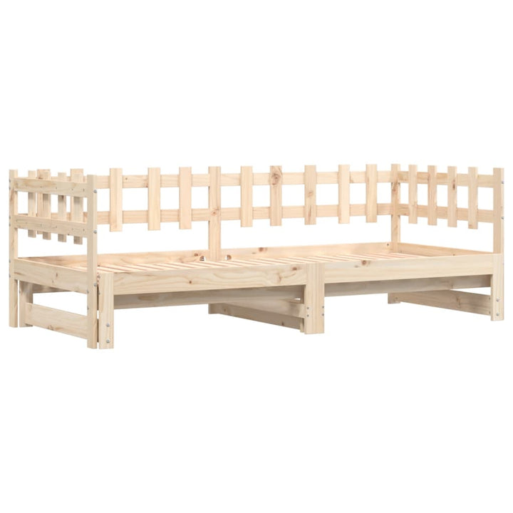 daybed med udtræk 2x(90x200) cm massivt fyrretræ