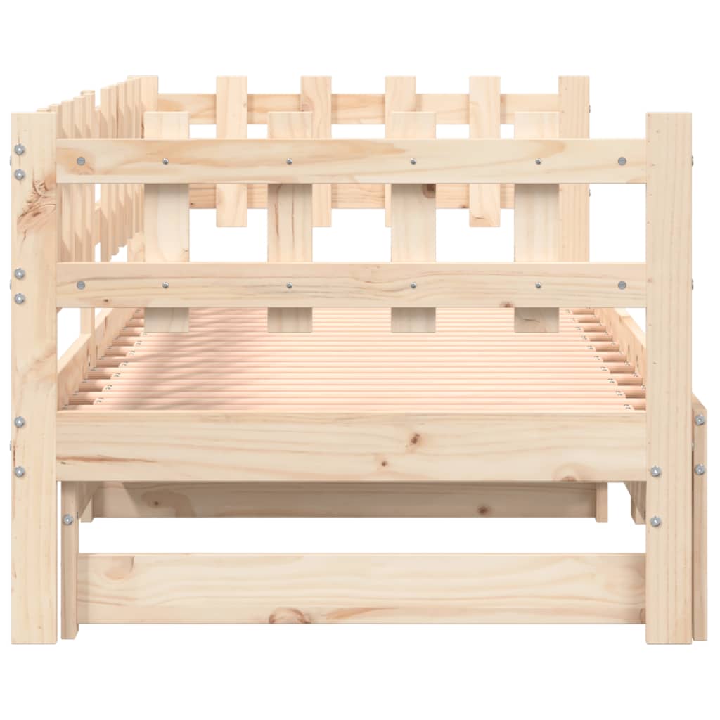 daybed med udtræk 2x(90x200) cm massivt fyrretræ