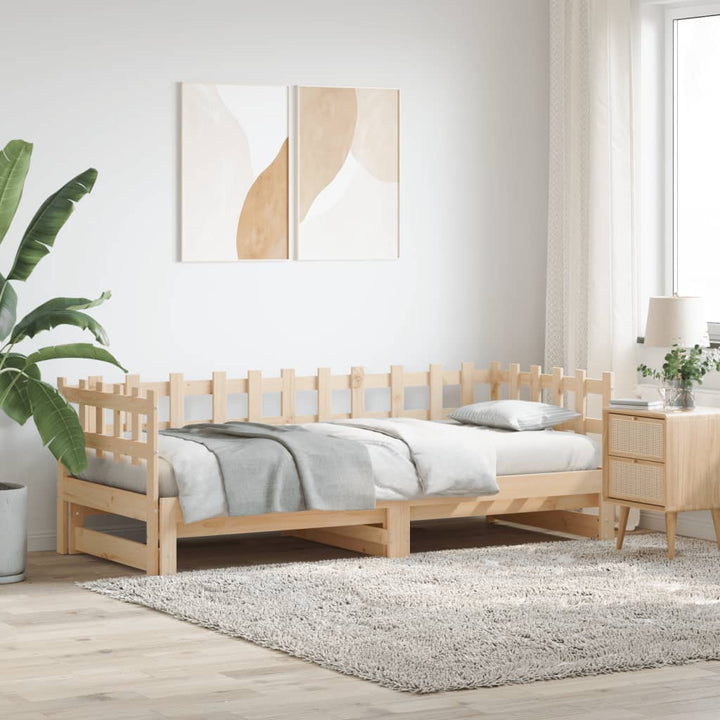daybed med udtræk 2x(90x200) cm massivt fyrretræ
