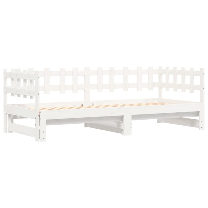 daybed med udtræk 2x(90x200) cm massivt fyrretræ hvid