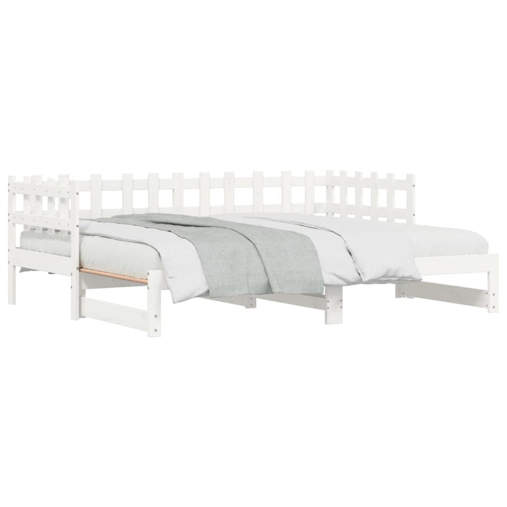 daybed med udtræk 2x(90x200) cm massivt fyrretræ hvid