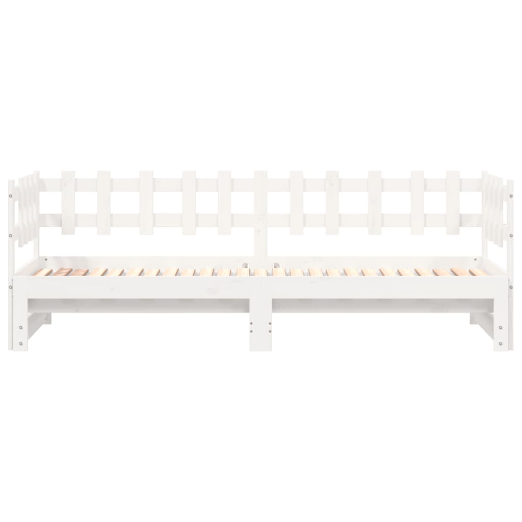 daybed med udtræk 2x(90x200) cm massivt fyrretræ hvid