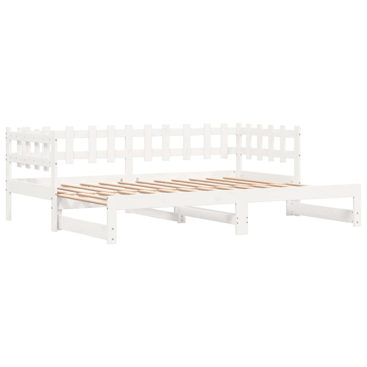 daybed med udtræk 2x(90x190) cm massivt fyrretræ hvid