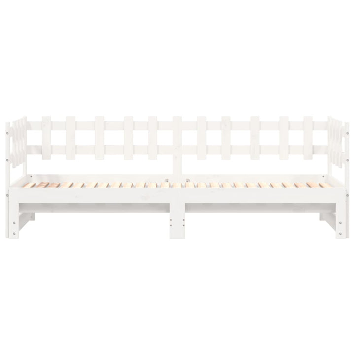 daybed med udtræk 2x(90x190) cm massivt fyrretræ hvid