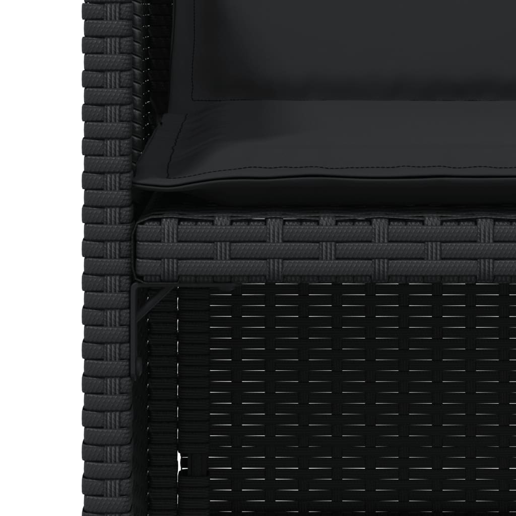 havestole med hynder 4 stk. polyrattan sort