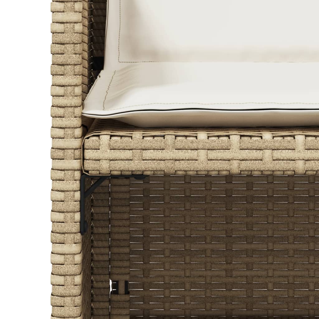 havestole 4 stk. med hynder polyrattan beige