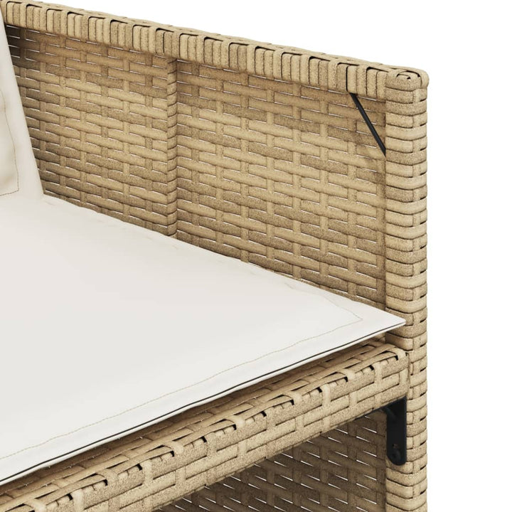 havestole 4 stk. med hynder polyrattan beige