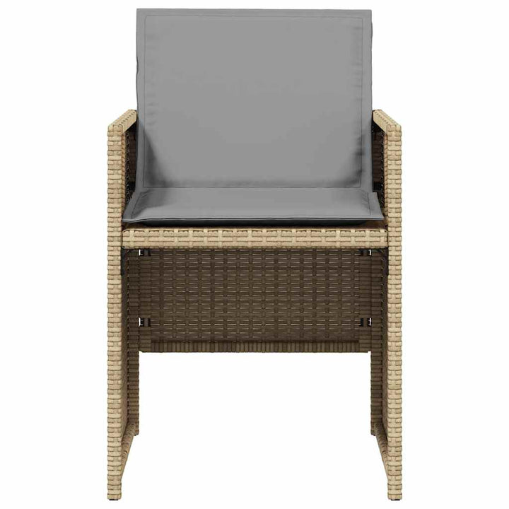 havestole 4 stk. med hynder polyrattan blandet beige