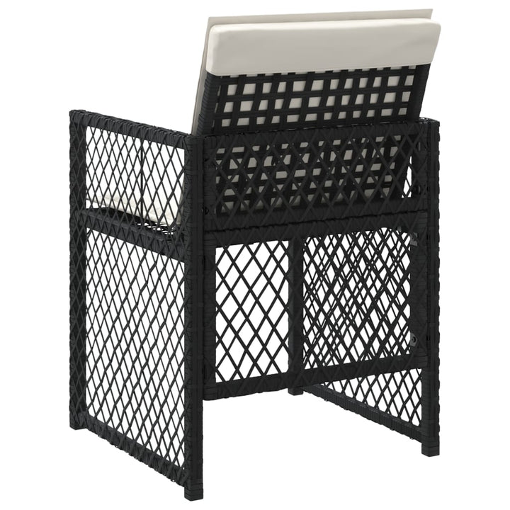 havestole med hynder 4 stk. polyrattan sort