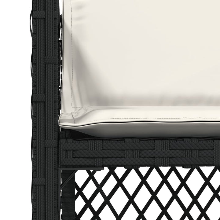 havestole med hynder 4 stk. polyrattan sort