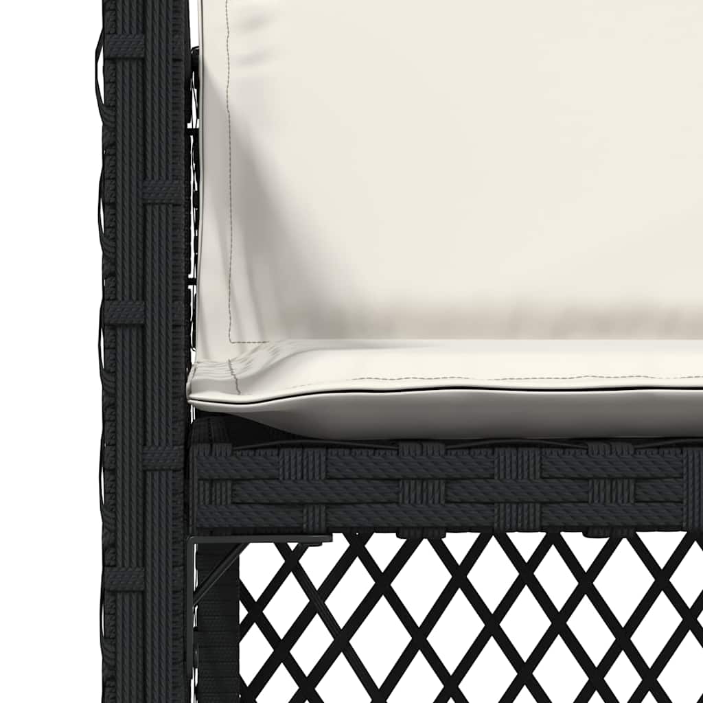 havestole med hynder 4 stk. polyrattan sort