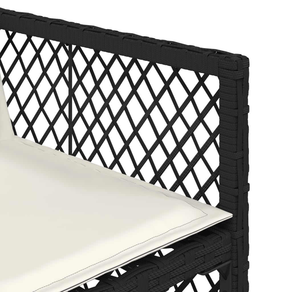 havestole med hynder 4 stk. polyrattan sort