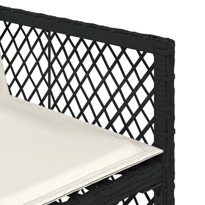 havestole med hynder 4 stk. polyrattan sort