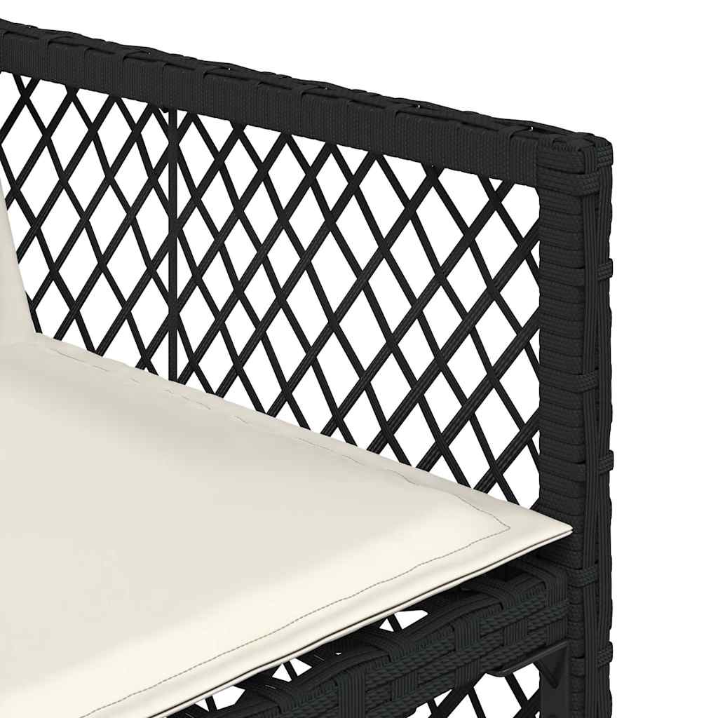 havestole med hynder 4 stk. polyrattan sort