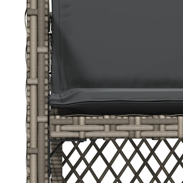 havestole med hynder 4 stk. polyrattan grå