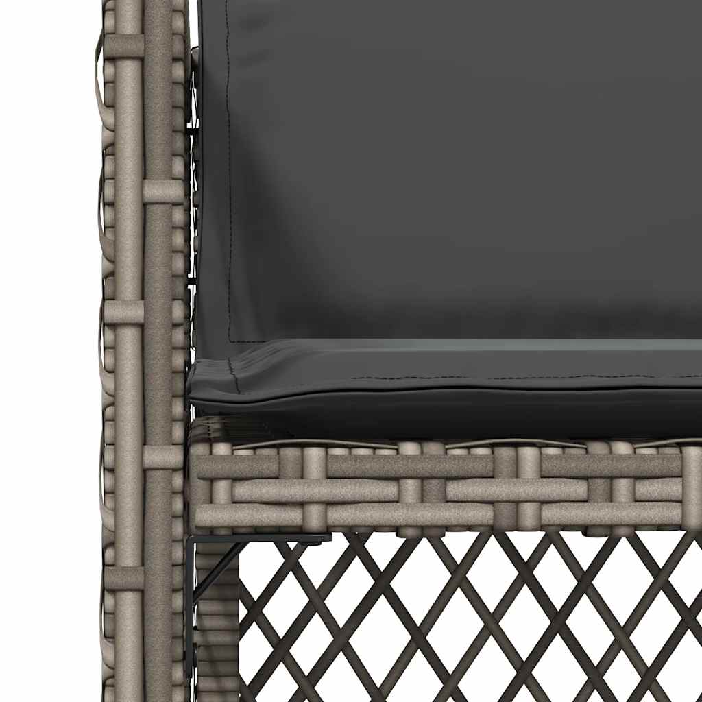 havestole med hynder 4 stk. polyrattan grå