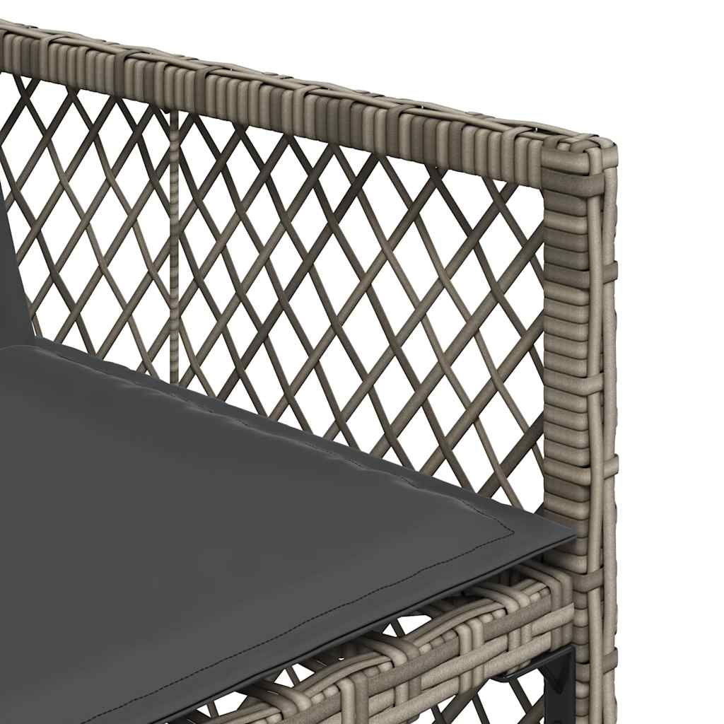 havestole med hynder 4 stk. polyrattan grå