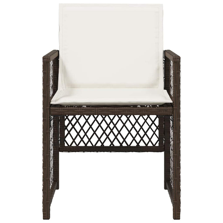 havestole 4 stk. med hynder polyrattan brun