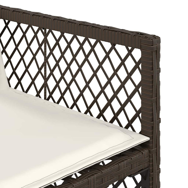 havestole 4 stk. med hynder polyrattan brun