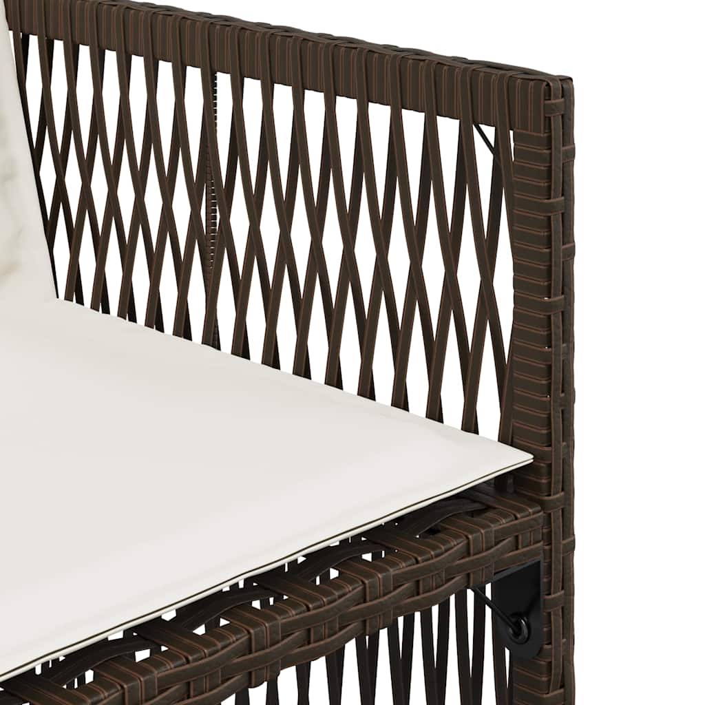 havestole 4 stk. med hynder polyrattan brun