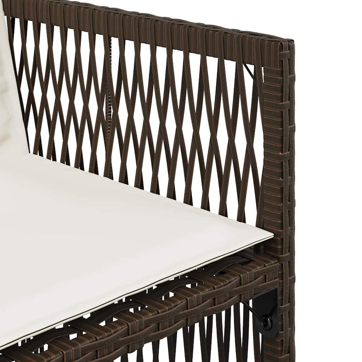 havestole 4 stk. med hynder polyrattan brun