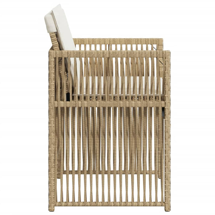 havestole 4 stk. med hynder polyrattan beige